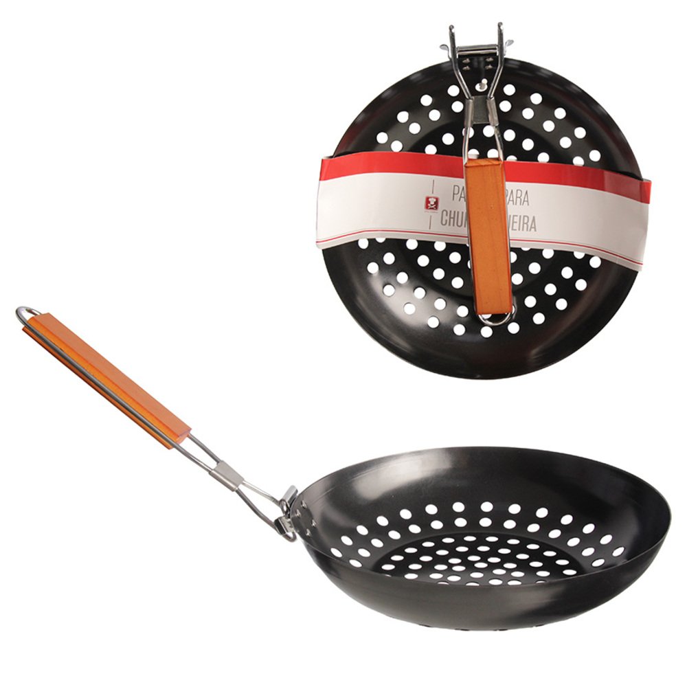 Grelha Churrasqueira Redonda Preta 28CM - Hauskraft