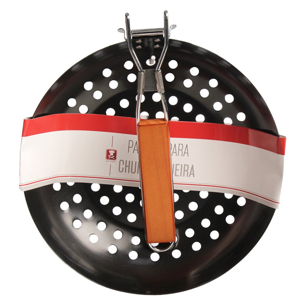 Grelha Churrasqueira Redonda Preta 28CM - Hauskraft