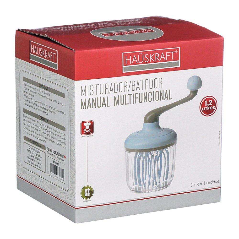 Batedor Manual Recipiente 1,2L - Hauskraft