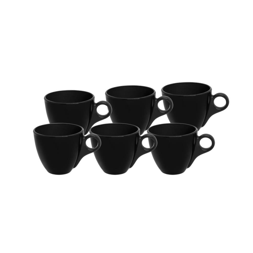 Caneca Dubai Preto 170ML 6 Peças - Hauskraft