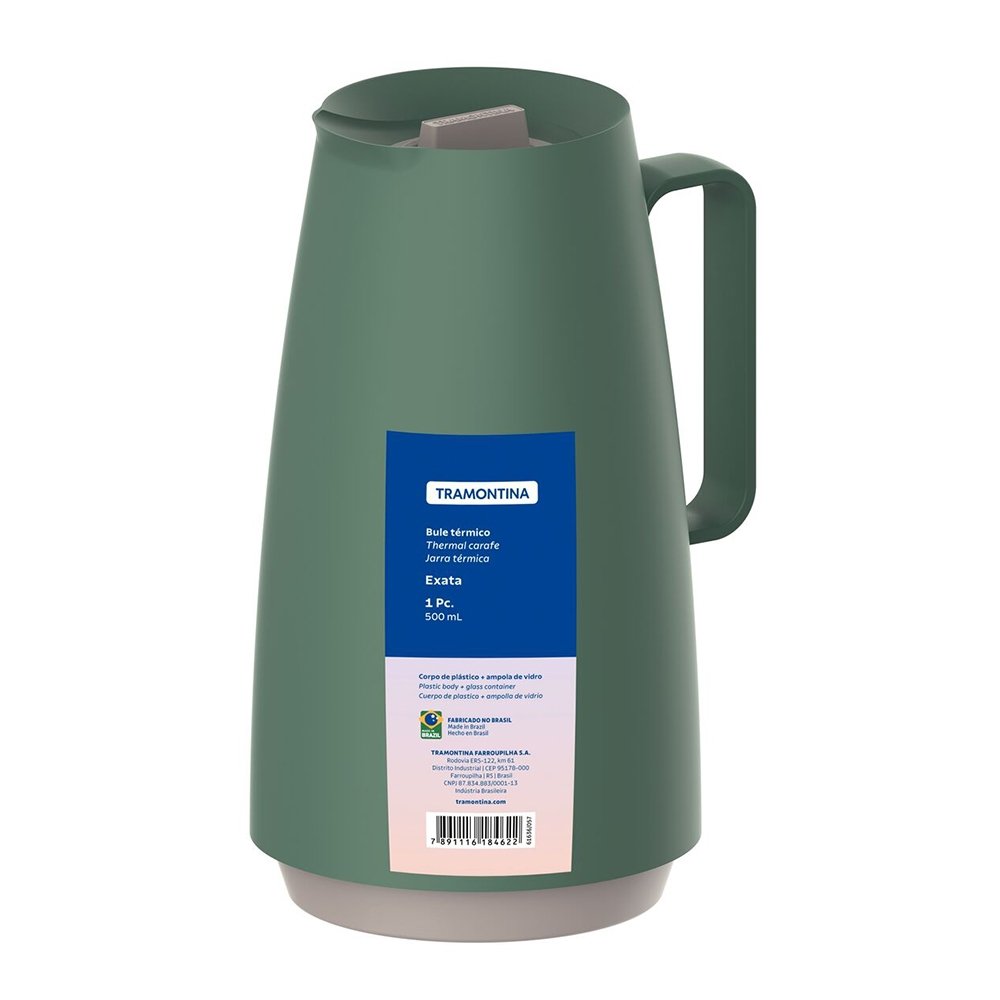 Garrafa Térmica Tramontina Bule Exata - 0,5 Litros, Verde