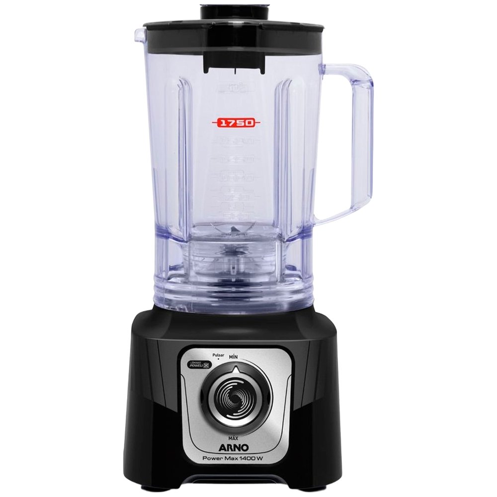 Liquidificador Arno LN65 Power Max San Cristal - 15 Velocidades + Pulsar, 3,1 Litros, 1400W, Preto, 110V