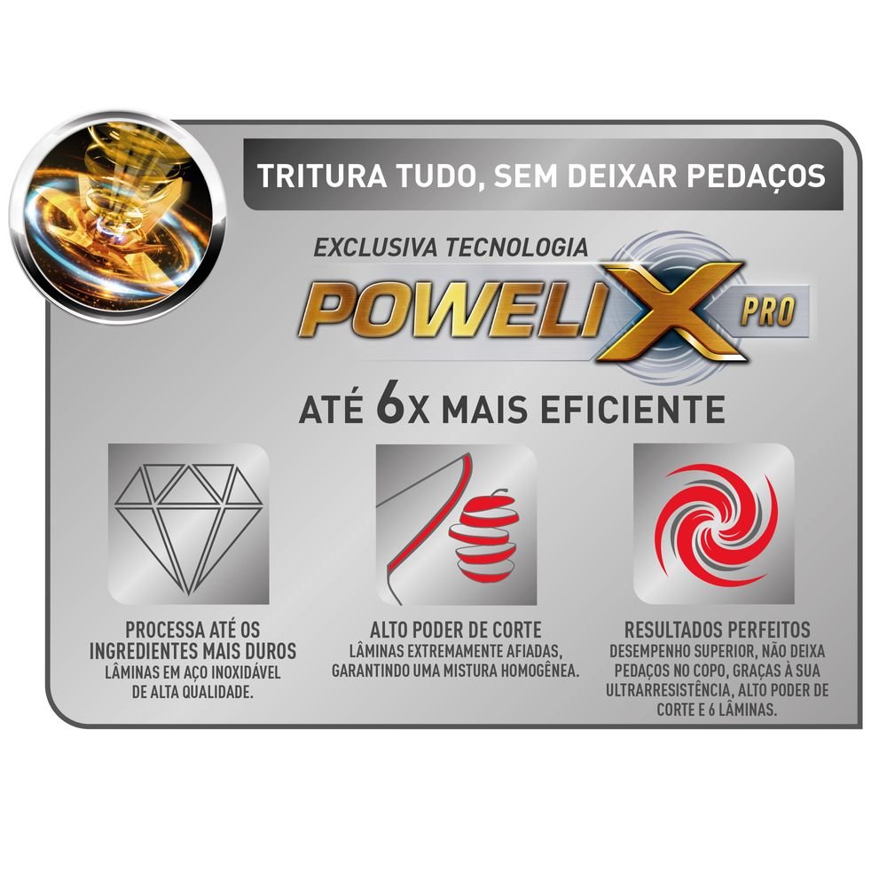 Liquidificador Arno 3,1 Litros Powermax Com 6 Laminas 1400W Preto LN65 - 127V