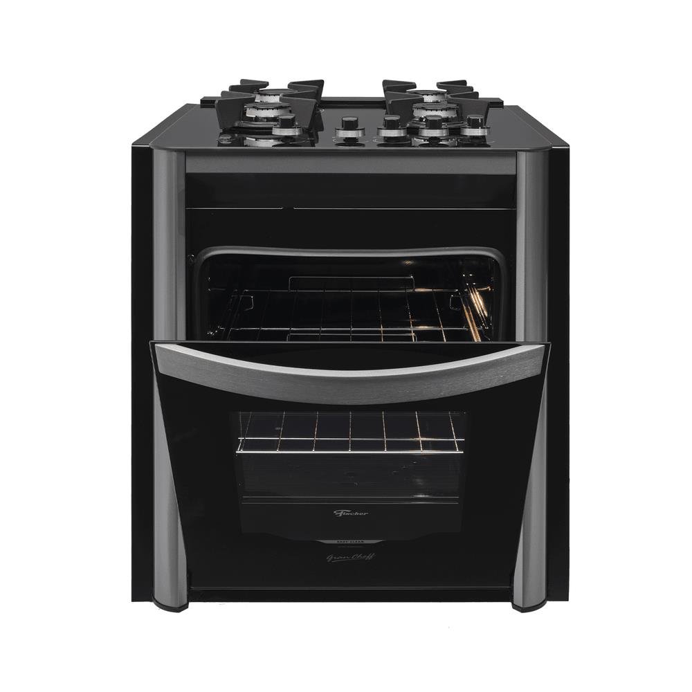 Fogão de Embutir Fischer 4 Bocas Gran Cheff Com Grill Mesa Vidro 32750-92666 220v