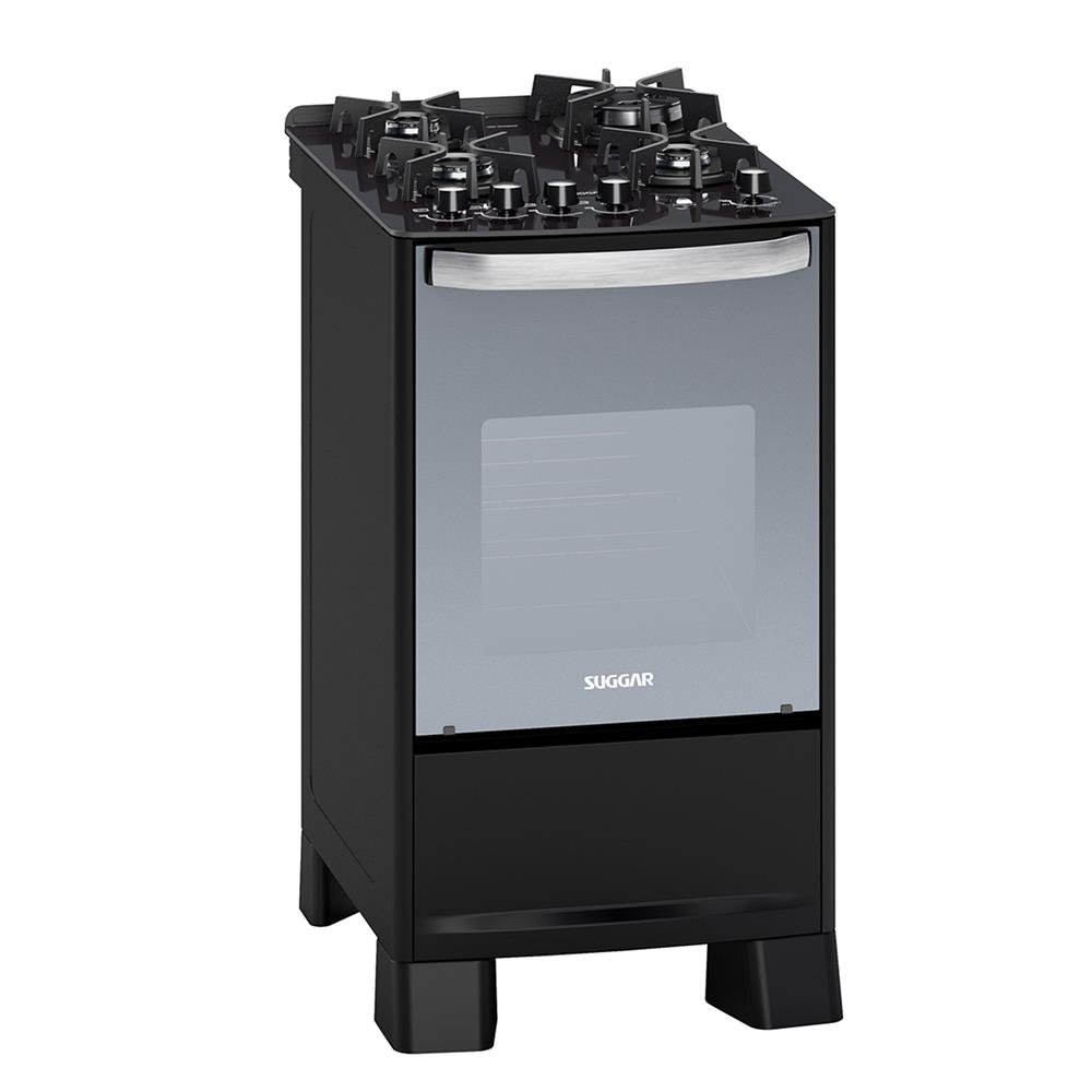 Fogão Suggar Master Grill 4 Queimadores Preto Fgvmtg411pt Bivolt