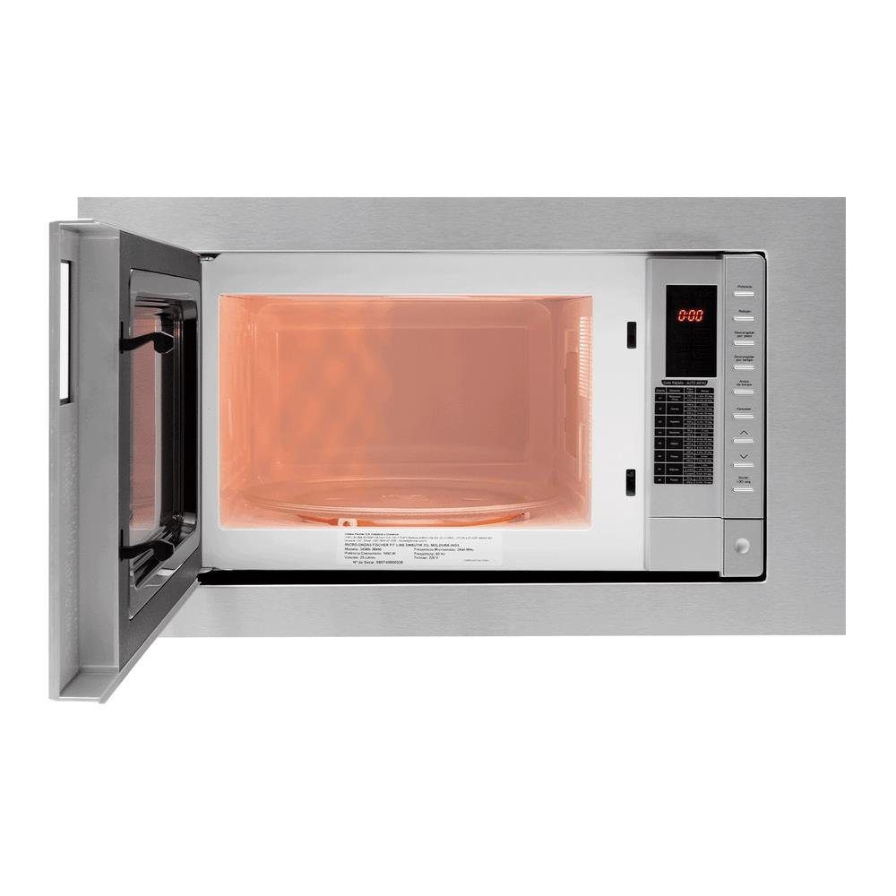 Micro-ondas de Embutir Fischer Fit Line 25 Litros Com Função Descongelar Inox 34900-98440 220v