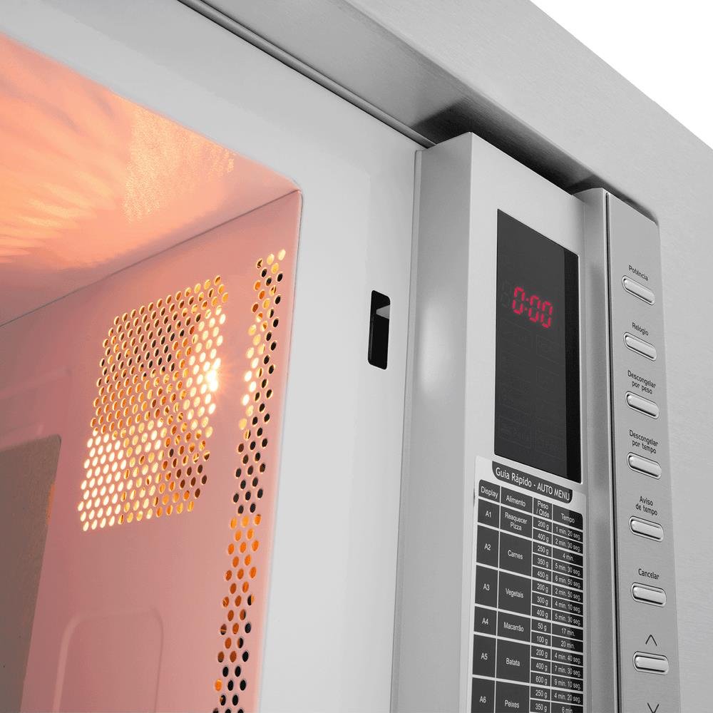 Micro-ondas de Embutir Fischer Fit Line 25 Litros Com Função Descongelar Inox 34900-98440 220v