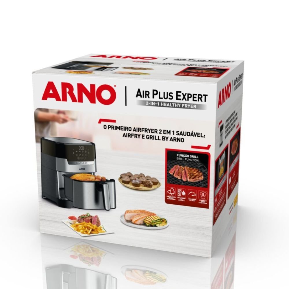 Airfry Arno Air Plus Expert e Grill Digital 4,2l Inox Ufe2 127v