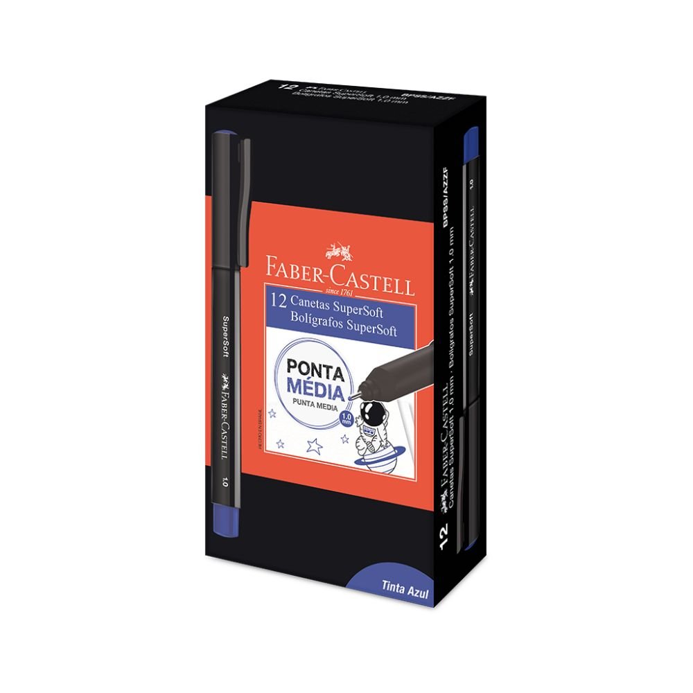 Caneta Ponta Porosa Supersoft Pen 1.0mm Azul Faber-castell - BPSS/AZZF