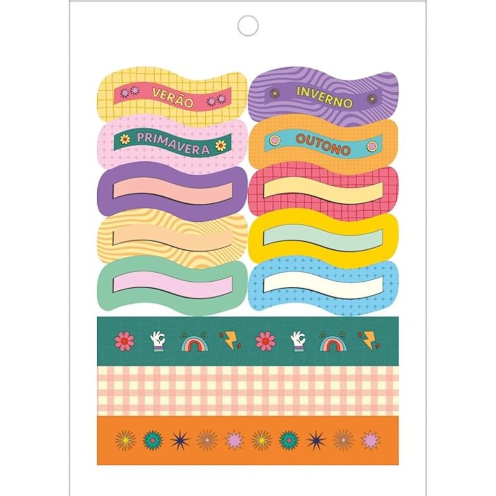Bloco Adesivos Decorados Planner Free Tilibra 12 Folhas 338176
