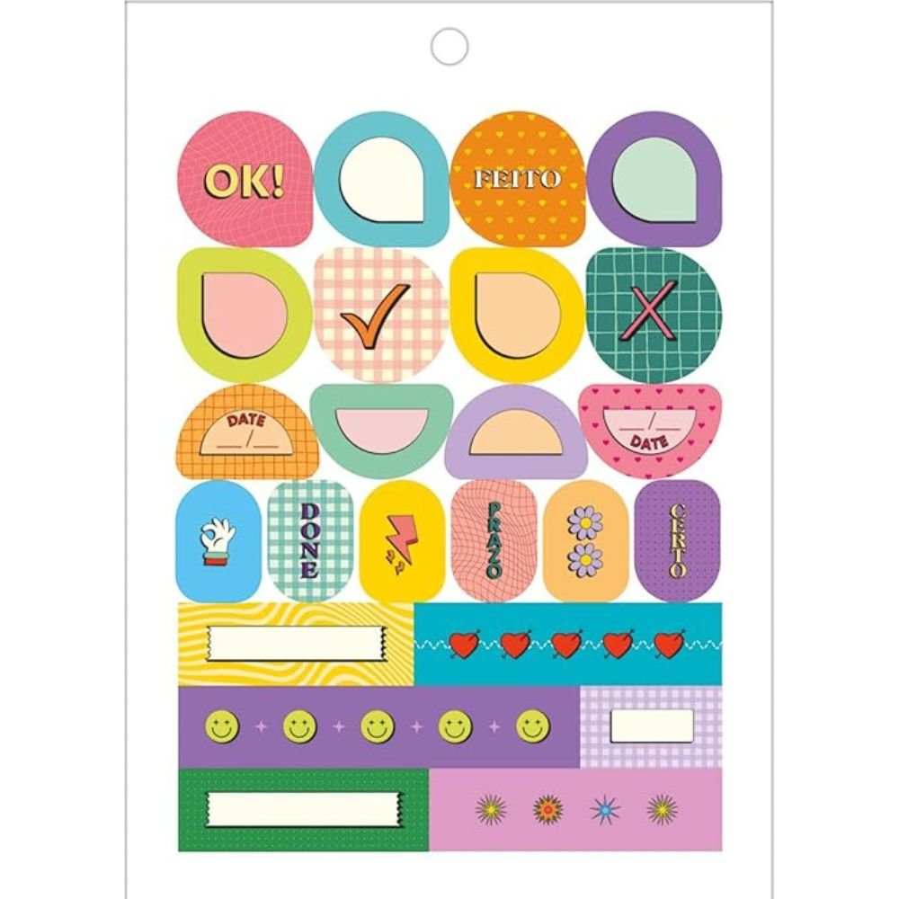 Bloco Adesivos Decorados Planner Free Tilibra 12 Folhas 338176