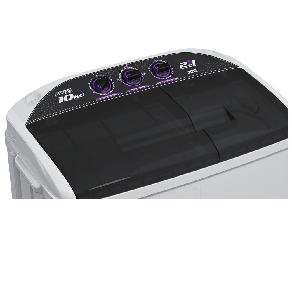 Lavadora de Roupas Praxis 2 Em 1 10kg Lava 6kg e Centrifuga 4k 220v