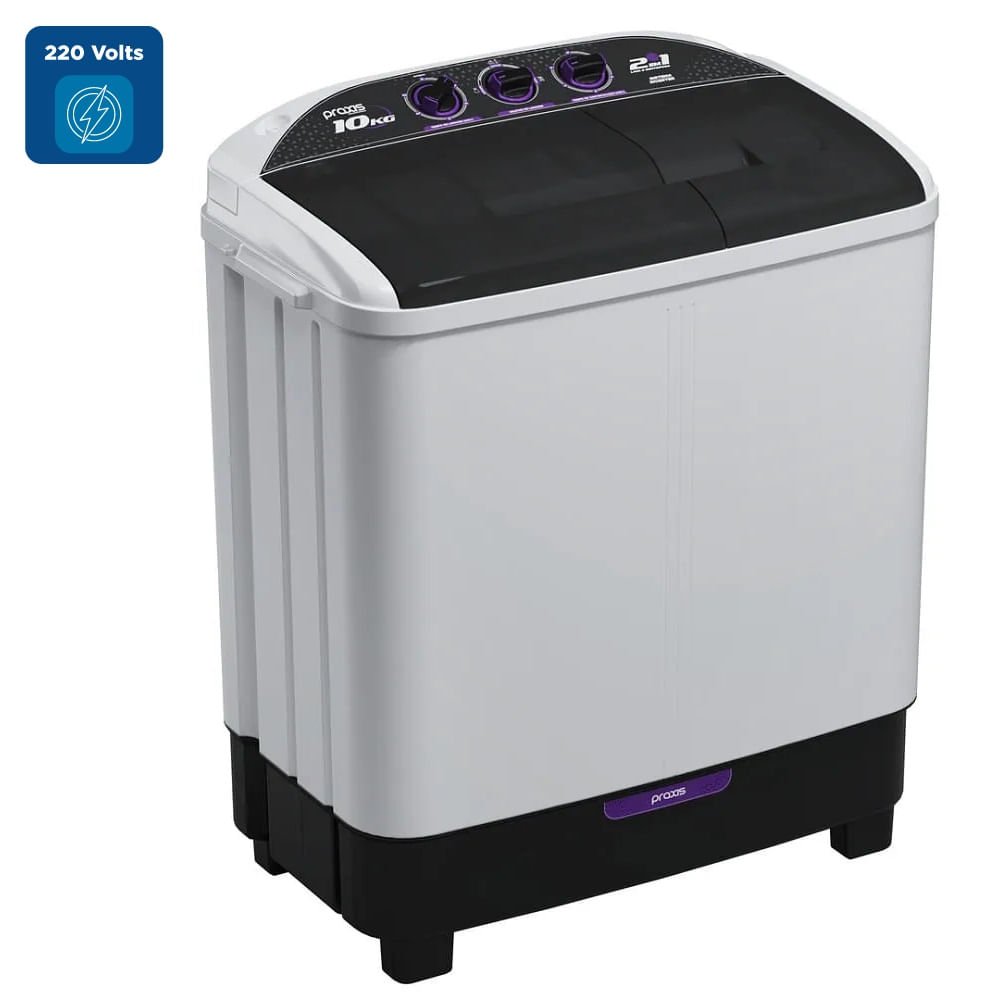 Lavadora de Roupas Praxis 2 Em 1 10kg Lava 6kg e Centrifuga 4k 220v