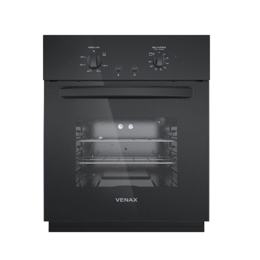 Forno de Embutir à Gás Venax 50l Totale Nero Giii Gás Glp Preto 127v