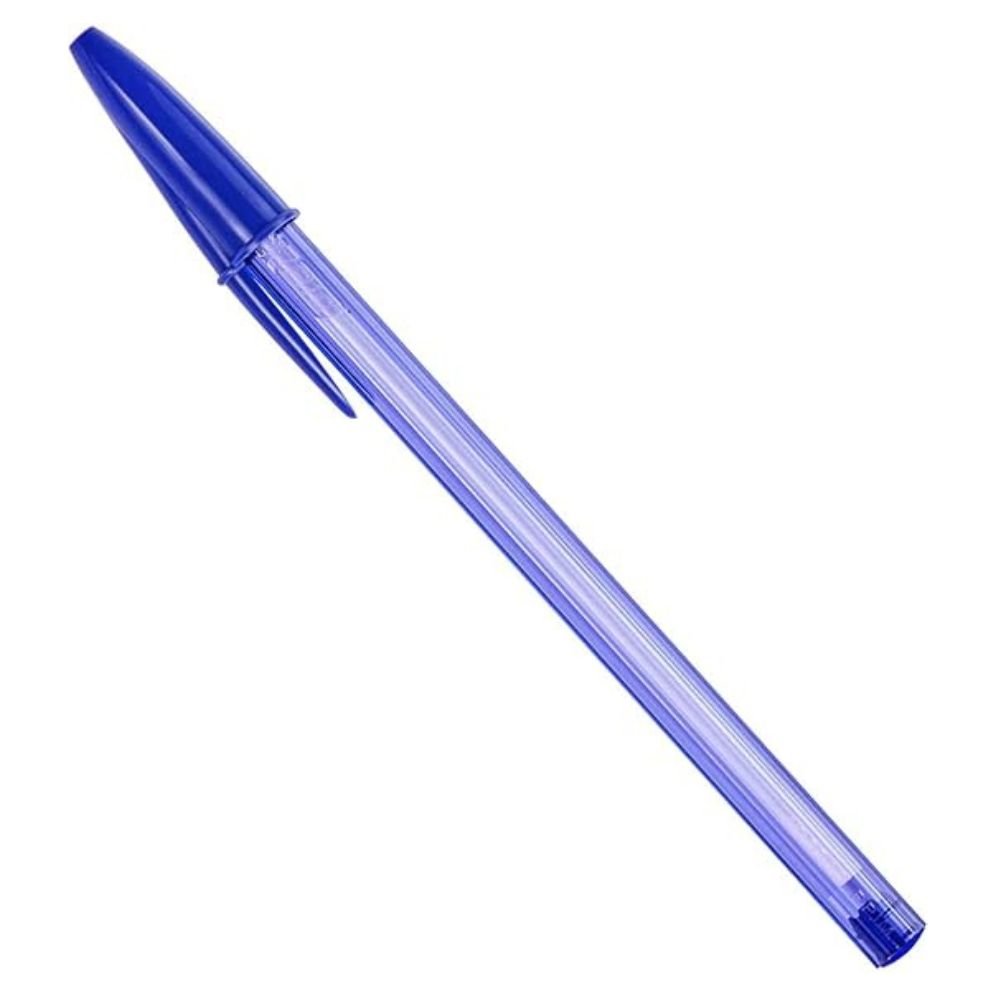 Caneta Esferográfica Bic Cristal Fashion Azul Ponta Média 1.2mm Tampa Ventilada