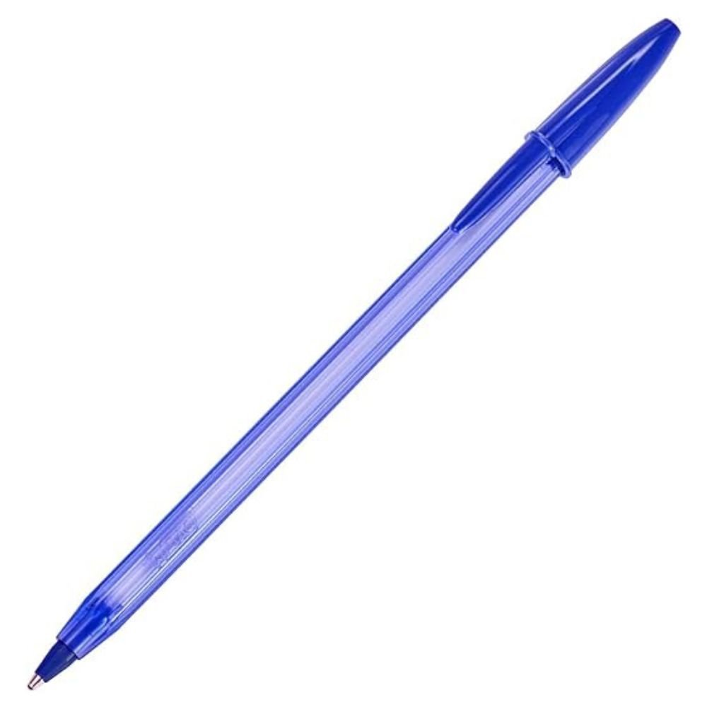 Caneta Esferográfica Bic Cristal Fashion Azul Ponta Média 1.2mm Tampa Ventilada
