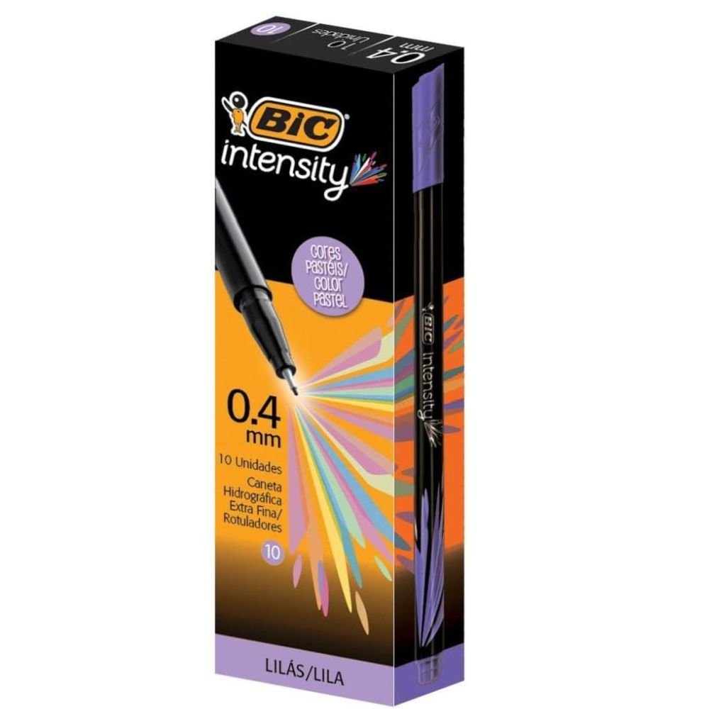 Caneta Hidrográfica Bic Intensity Lilas Ponta Ultra Fina de 0.4mm