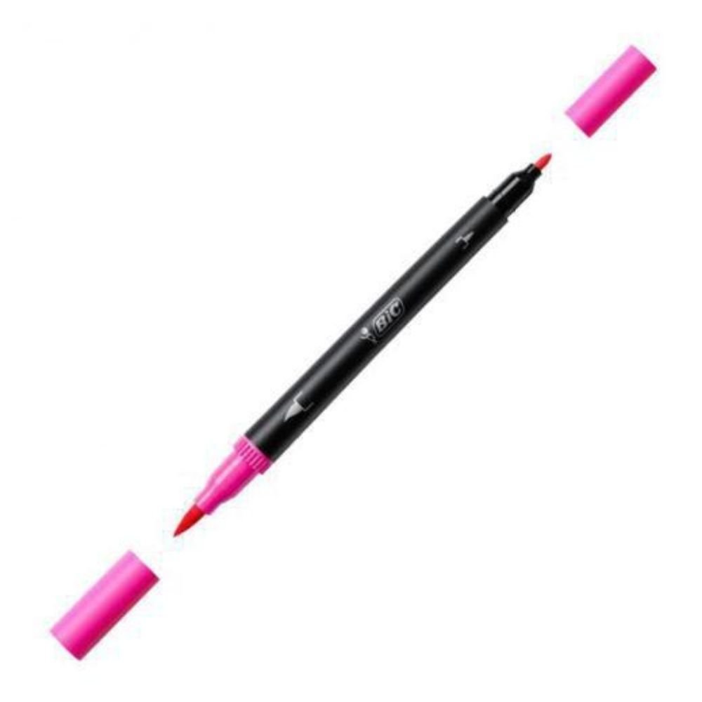 Caneta Hidrográfica Bic Dual Tip Intensity - Rosa