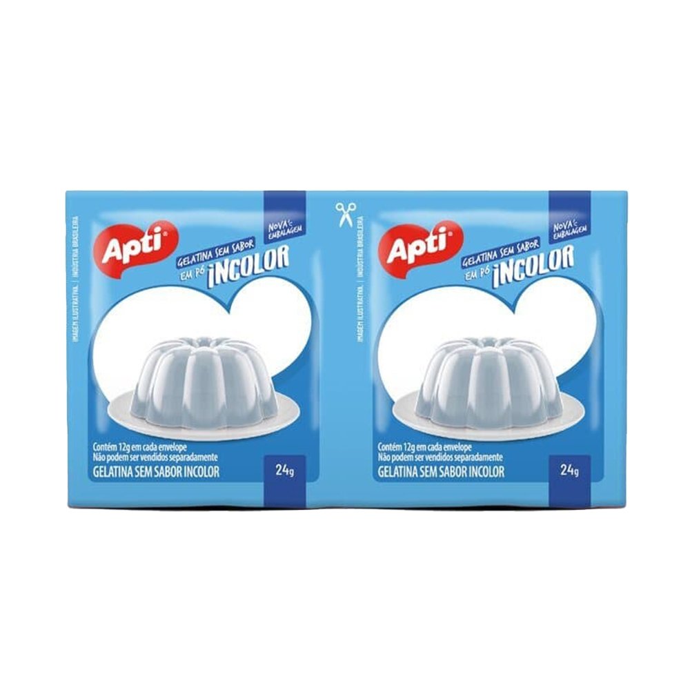 Gelatina Apti Sem Sabor Incolor 24g  - Embalagem com 15 Unidades