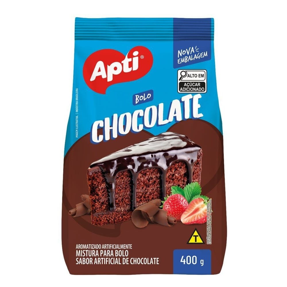 Mistura Para Bolo Apti Chocolate 400g - Embalagem com 12 Unidades