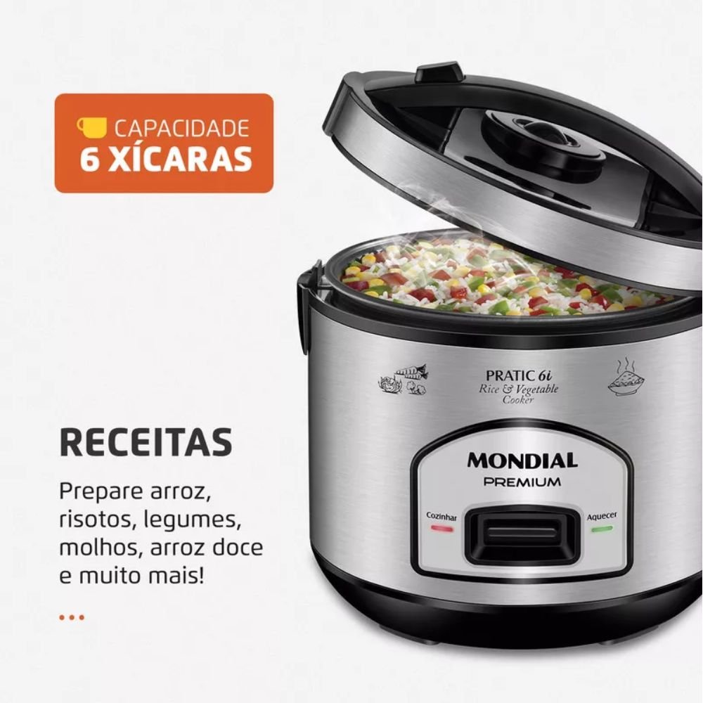 Panela Elétrica Mondial Pratic 6l Pe-43-6x 500w 220v