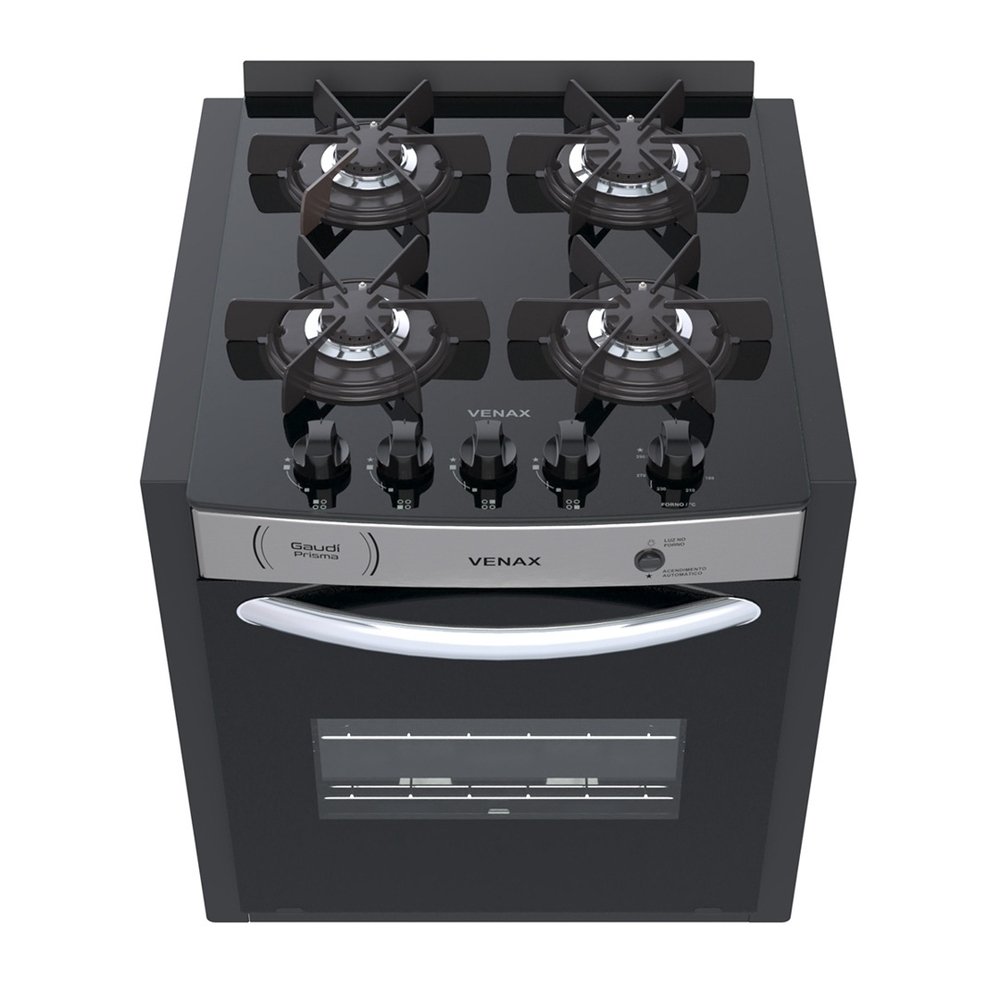 Fogão de Embutir Venax Gaudi Prisma 4 Bocas Inox Bivolt