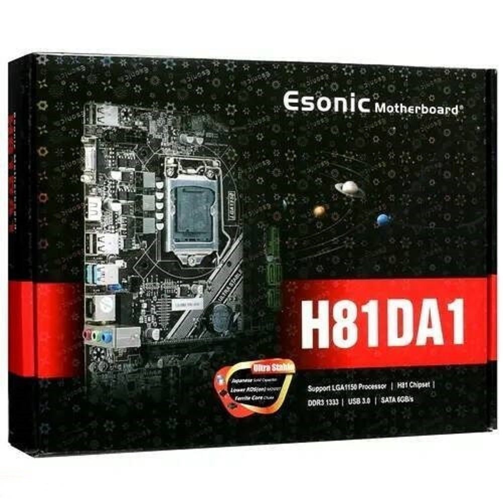 Placa mãe Esonic H81DA1 DDR-3 Intel 4th Gen NVME Support M-ATX Motherboard