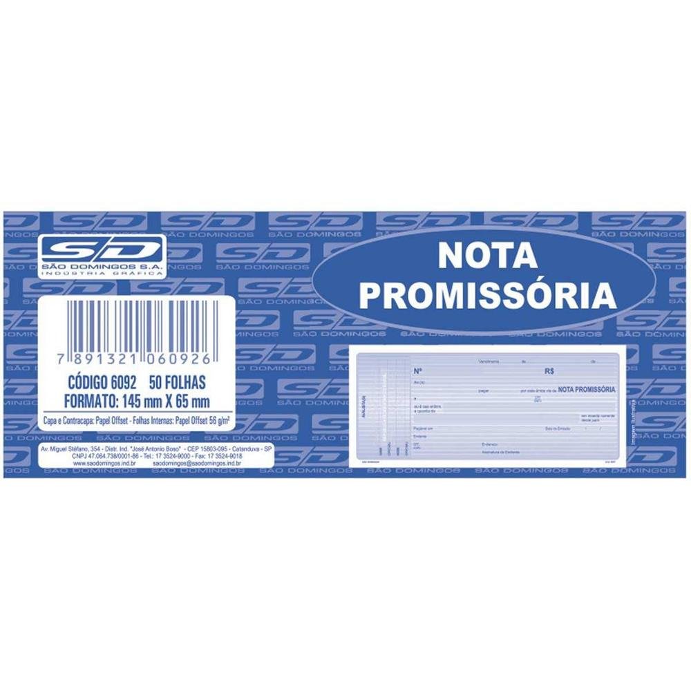 Nota Promissoria Sao D. Mini 50F C/20 .6092-1