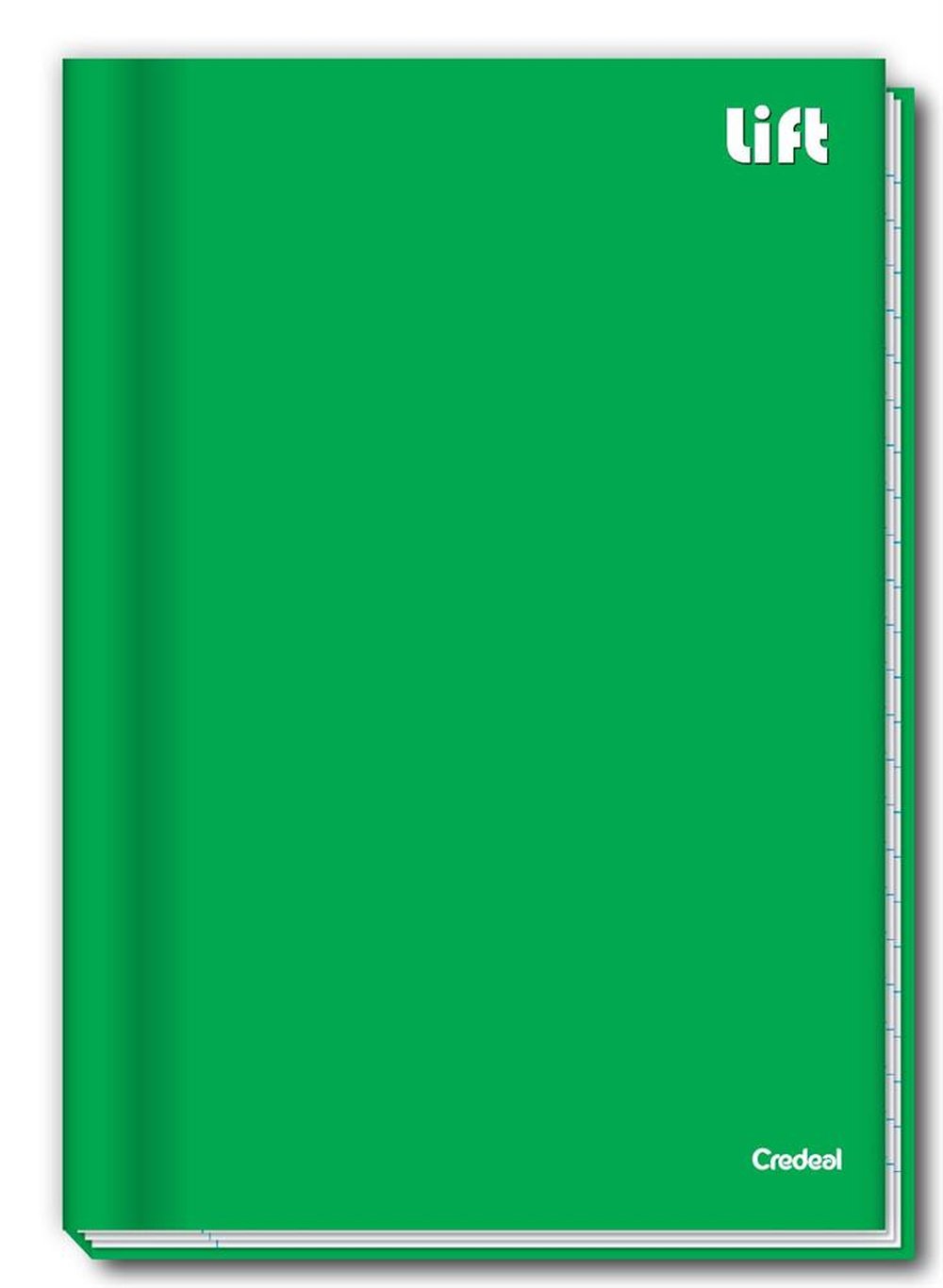 Caderno Credeal Costurado Capa Dura 96 Folhas Lift Verde C/5