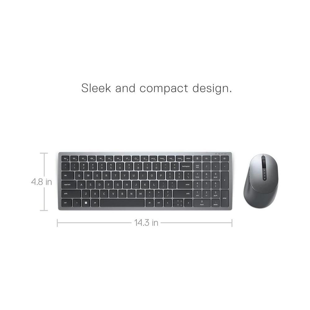 Teclado e Mouse Dell Sem Fio KM7120W Conexao BT+USB 1600DPI Optico,Cinzento tita - 580-AKPX.
