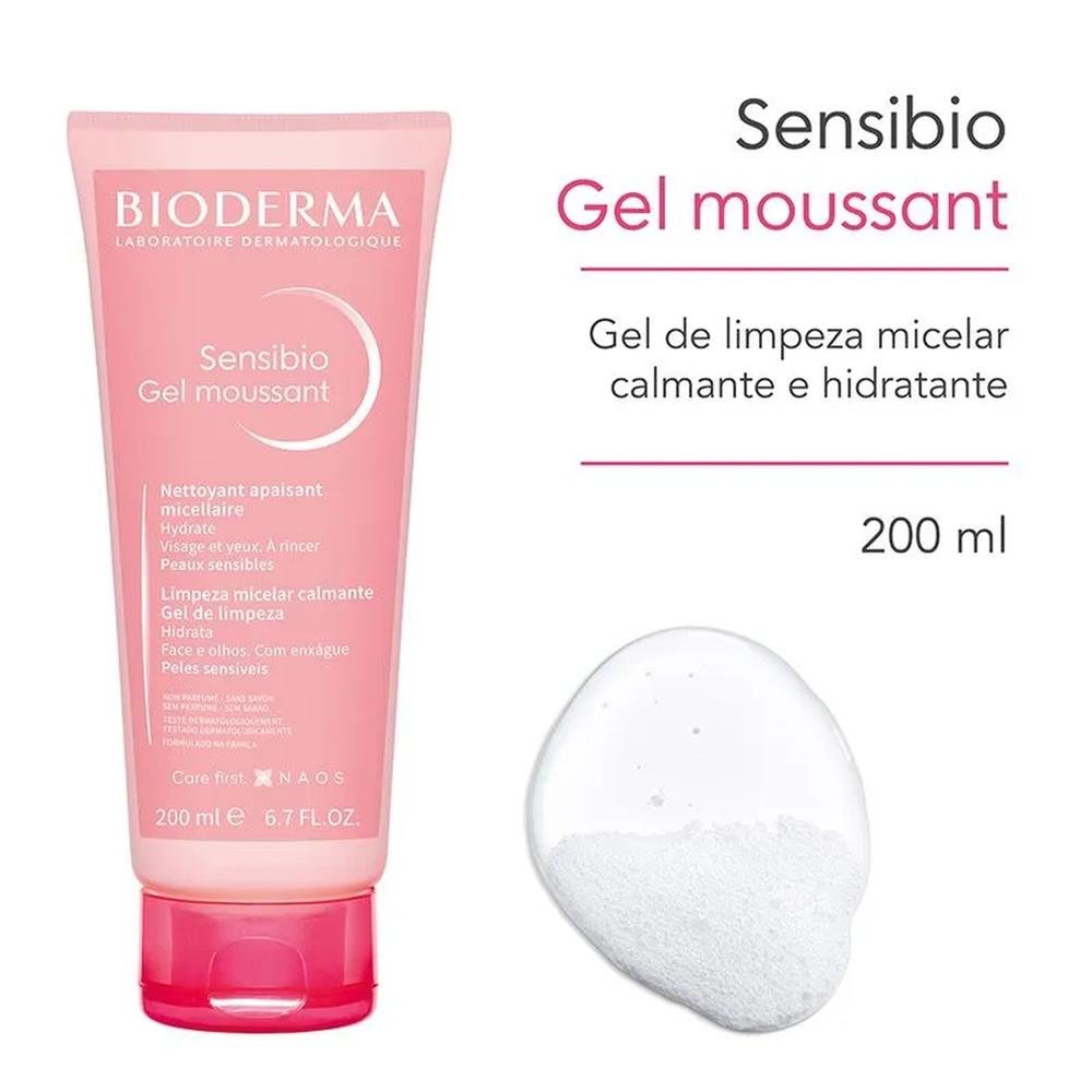 Gel de Limpeza Facial Bioderma - Sensibio Gel Moussant - 200ml