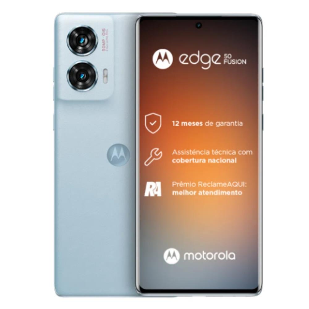 Motorola Edge 50 Fusion 256GB 5G Tela 6.7 Câmera Traseira 12 MP OIS + 13 MP 16 GB RAM IP68 Boost Blue