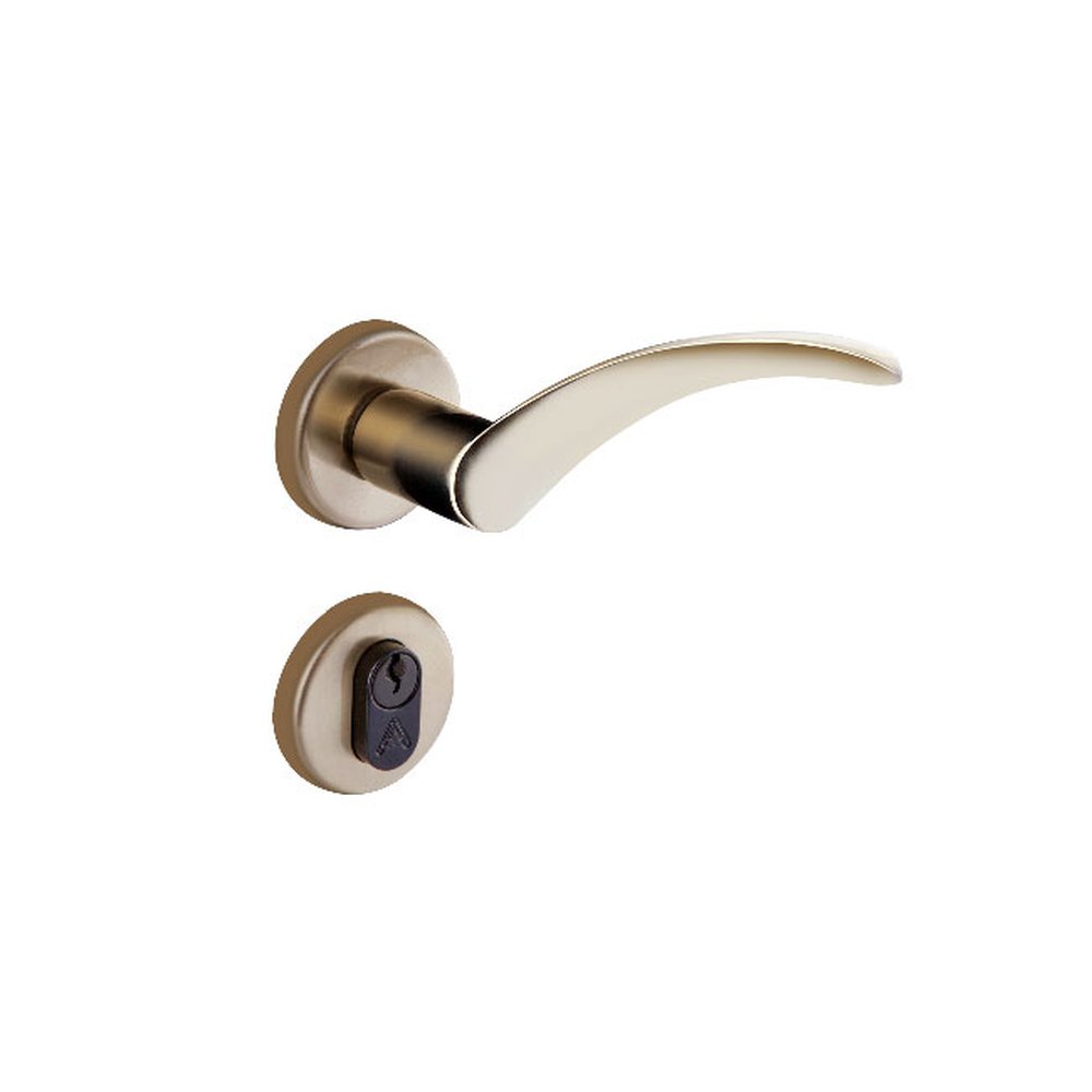 Fechadura Entrada Roseta Onda S40 Bronze Latonado Alianca