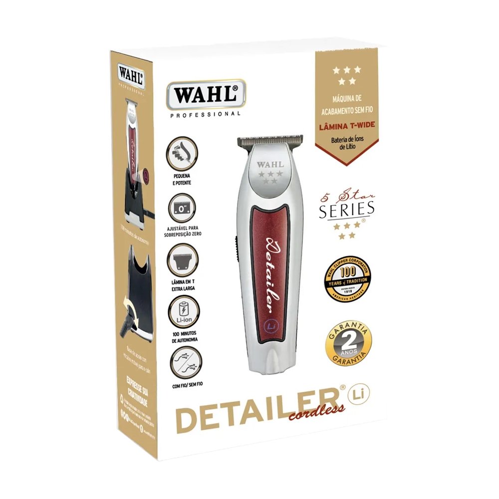 Máquina De Acabamento Profissional Wahl Detailer - 3 Pentes, Bivolt