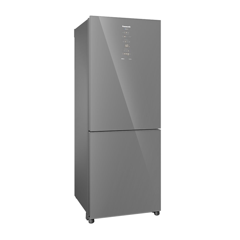 Refrigerador Panasonic 450 Litros NR-BB65GVFMA Frost Free A+++ - 2 Portas, Bottom Freezer, Diamond Glass, Espelhado, 110V