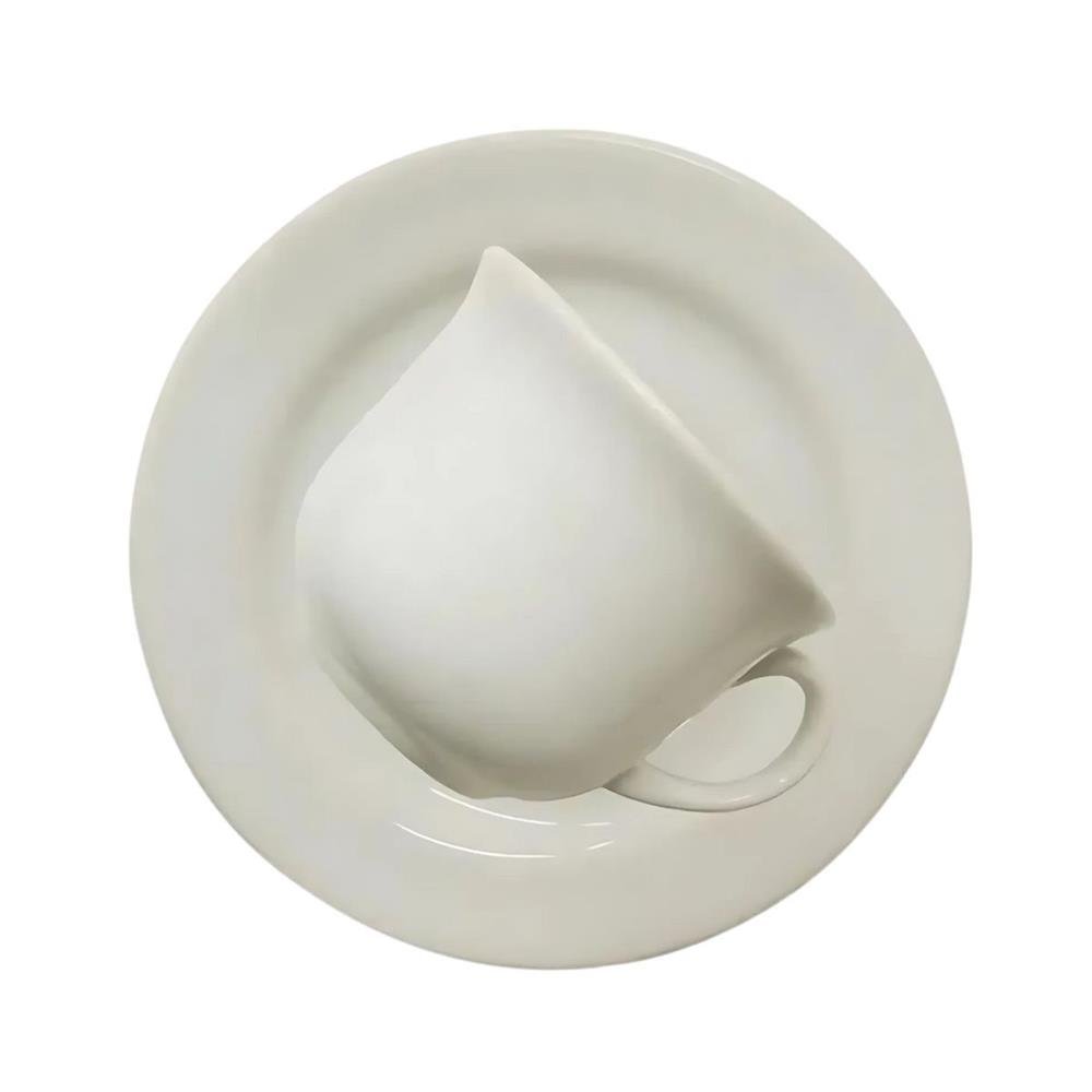 Conjunto De Xicara Cha Biona Com Pires Dona Branco 12 Pecas