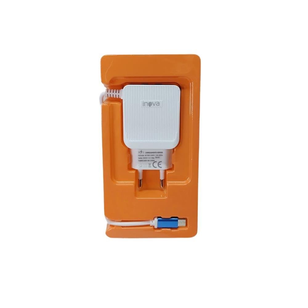 Carregador Rapido Inova 4.8V 2 Usb Tipo C Ref Car-9017