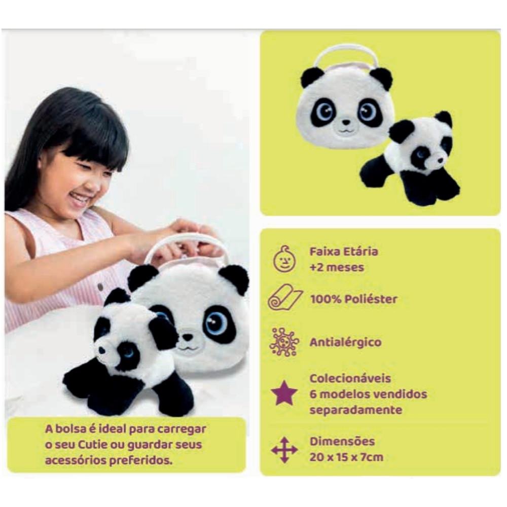 Pelucia Cutie Handbags Panda Deluxe Bolsa e Pelucia Multikids - BR2221