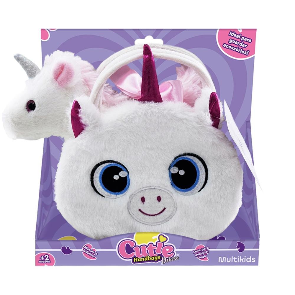 Pelucia Cutie Handbags Unicornio Deluxe Bolsa e Pelucia Multikids - BR2222