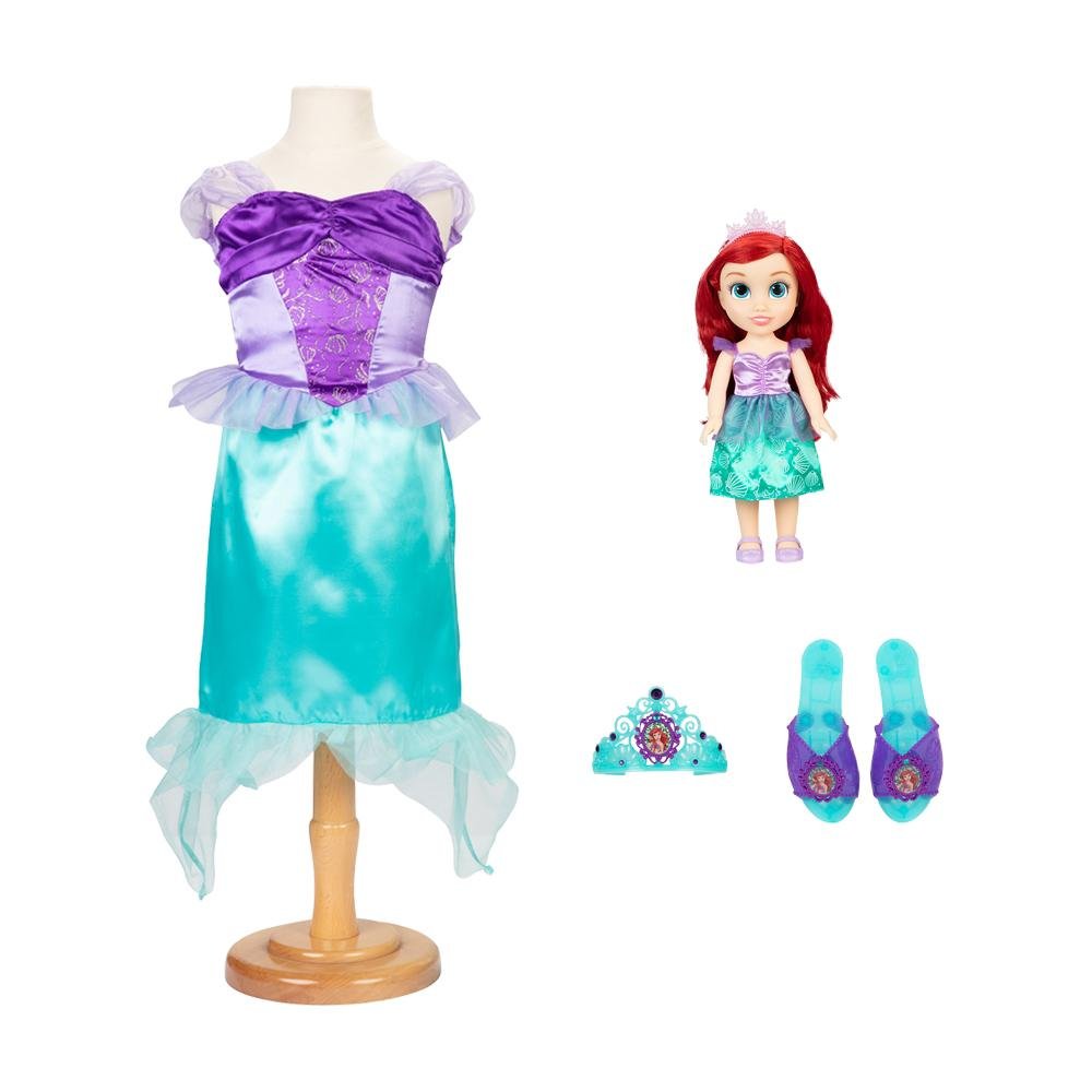 Boneca Disney Princesas Ariel Kit Com Fantasia Sapatos e Acessorios Multikids - BR2331