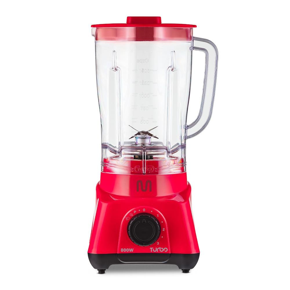 Liquidificador Turbo Vermelho 2,3Litros 3 Velocidades 800W 127V Multi Home - LQ793