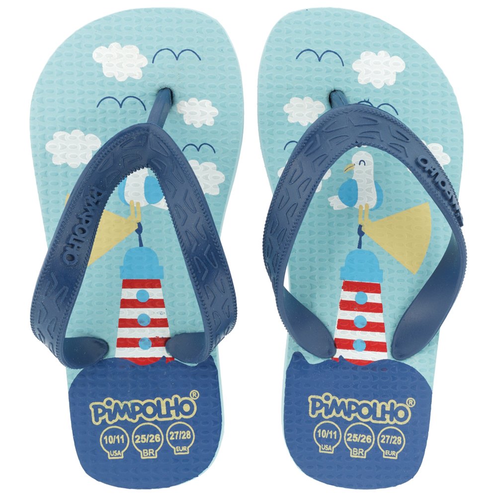 Kit Sandália Praiana Kids Azul/Farol Masculino Pimpolhocom 12 Pares - Numeração 24 A 32