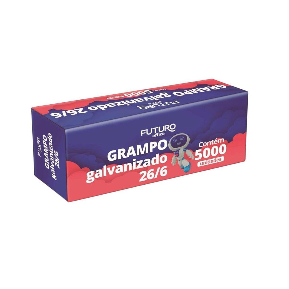 Grampo Galvanizado 26/6 Futuro Com 5000 Unidades Ref Fo262200