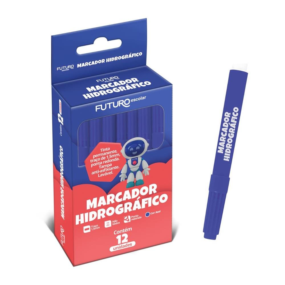 Marcador Hidrografico Futuro Azul Com 12 Unidades Ref Fo272239