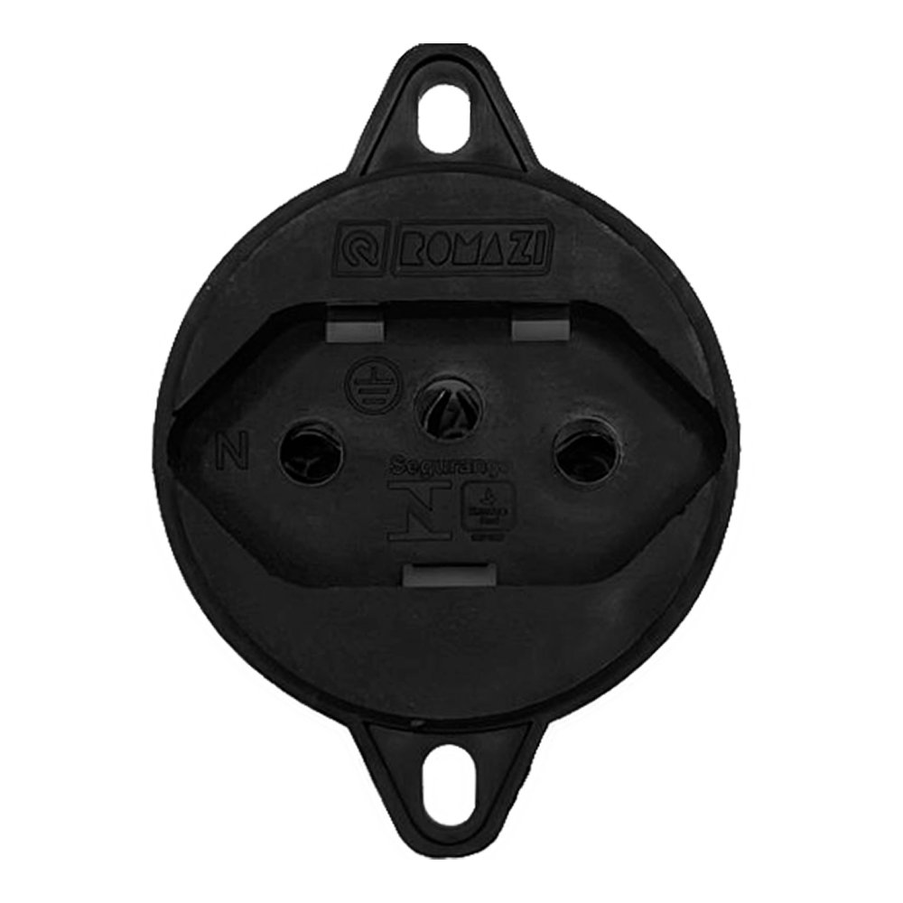 Tomada Piso Romazi 2P+T 10A Sem Placa Preta