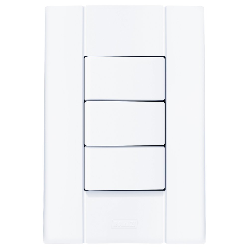Interruptor Triplo Mares Romazi Modulo Simples 10A Com Placa 4x2 Branca