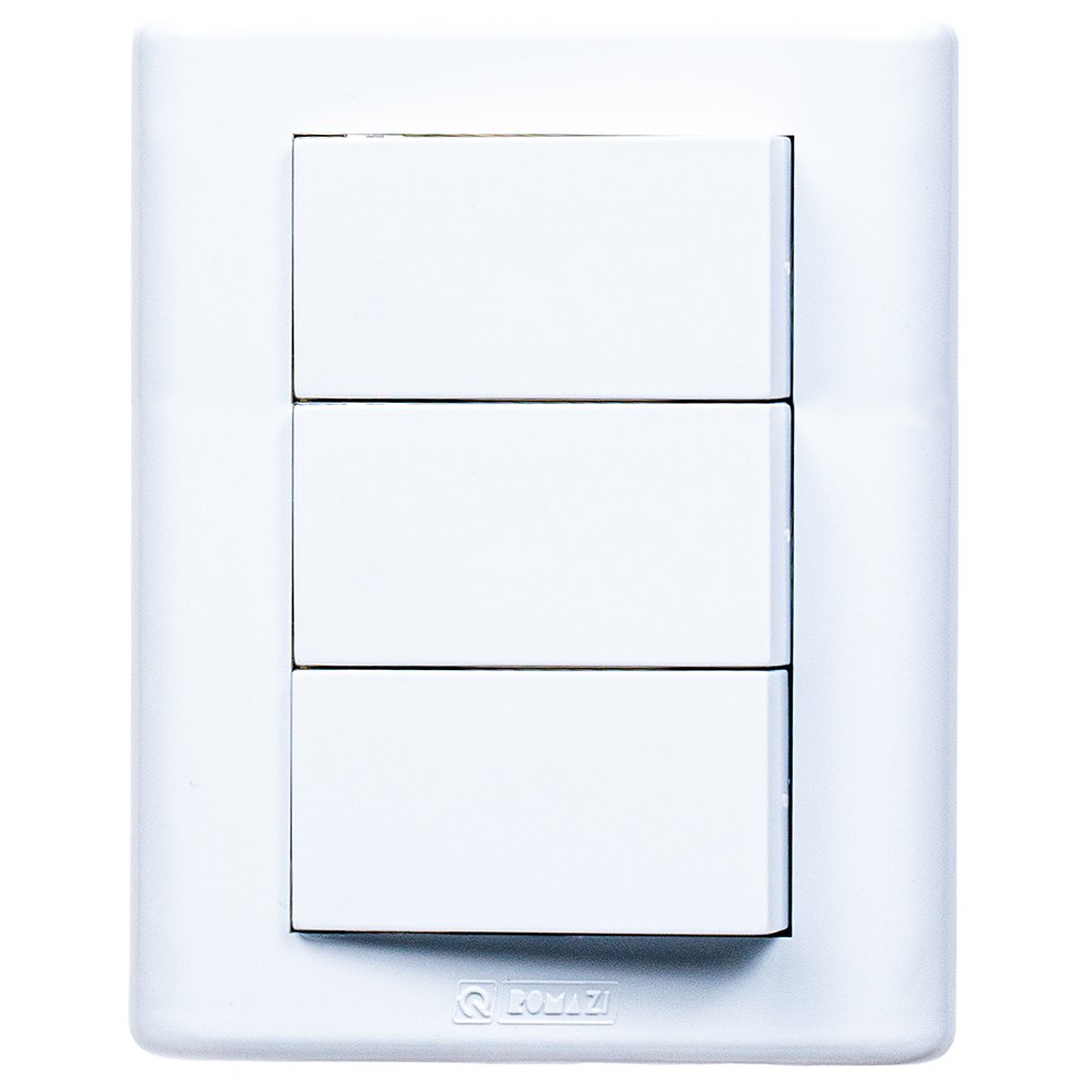 Interruptor Triplo Jeri Plus Romazi Modulo Simples Sobrepor 10A Branca