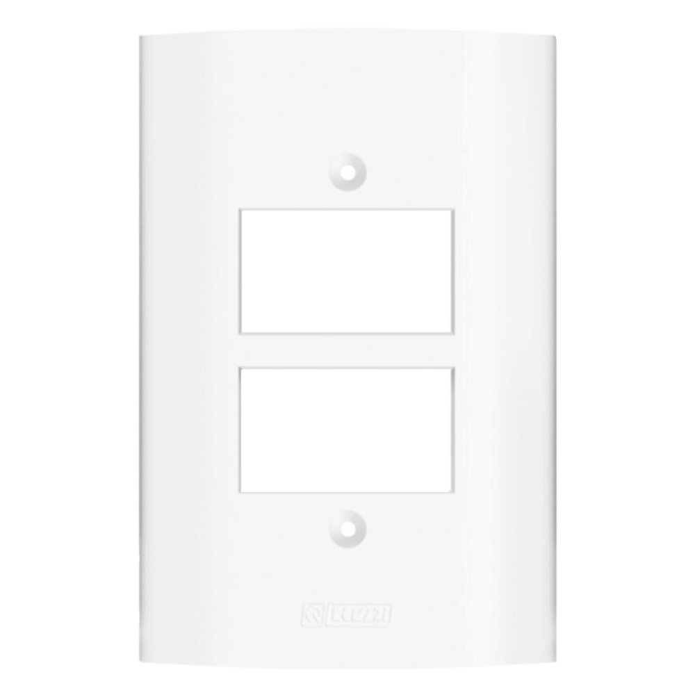 Placa Tomada Dupla Dunas Romazi 4X2 Com Suporte Branca