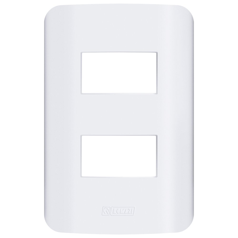 Placa Canoa Romazi Duplo Modulos 4X2 Com Suporte Branca