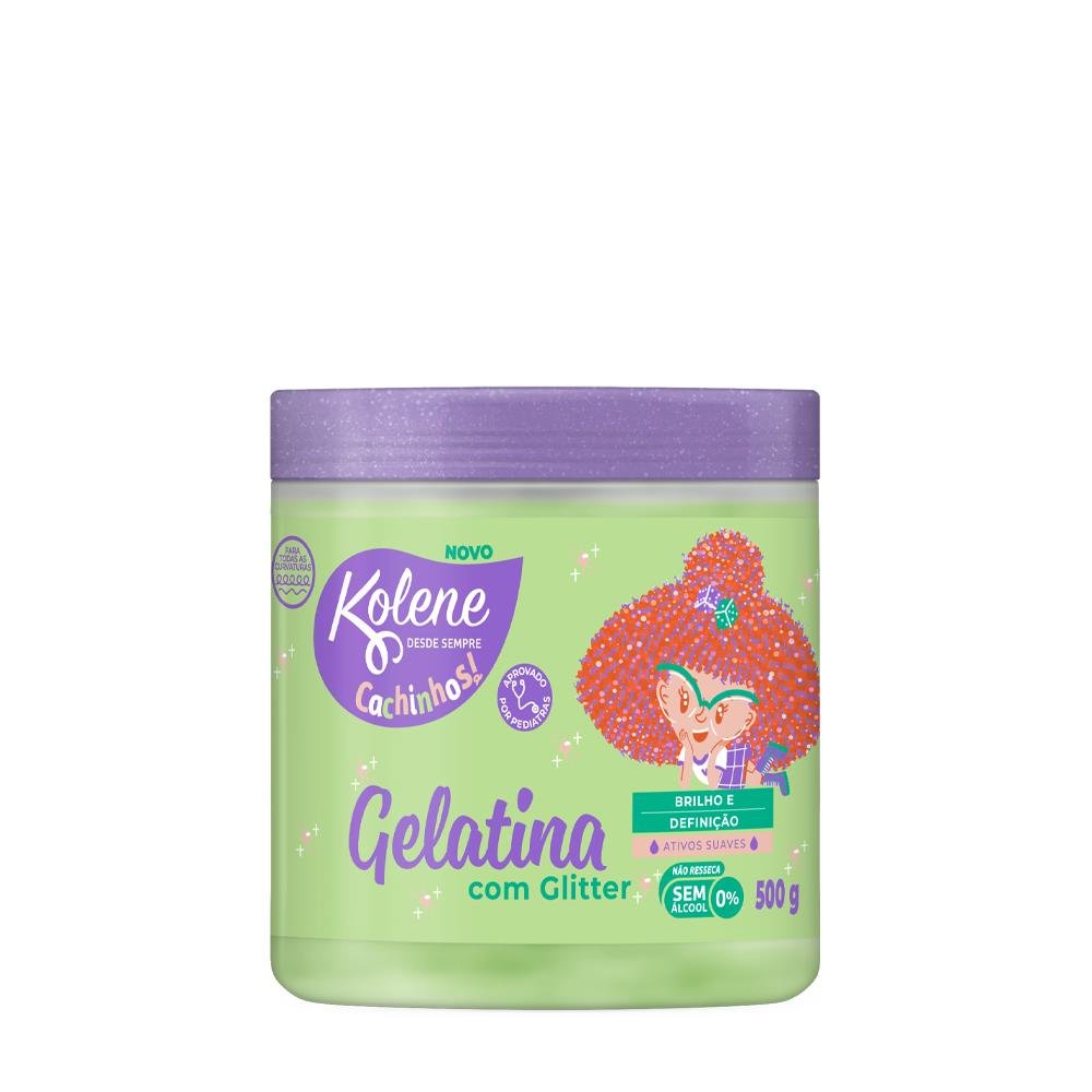 Gelatina Capilar Kolene Cachinhos com Glitter 500g